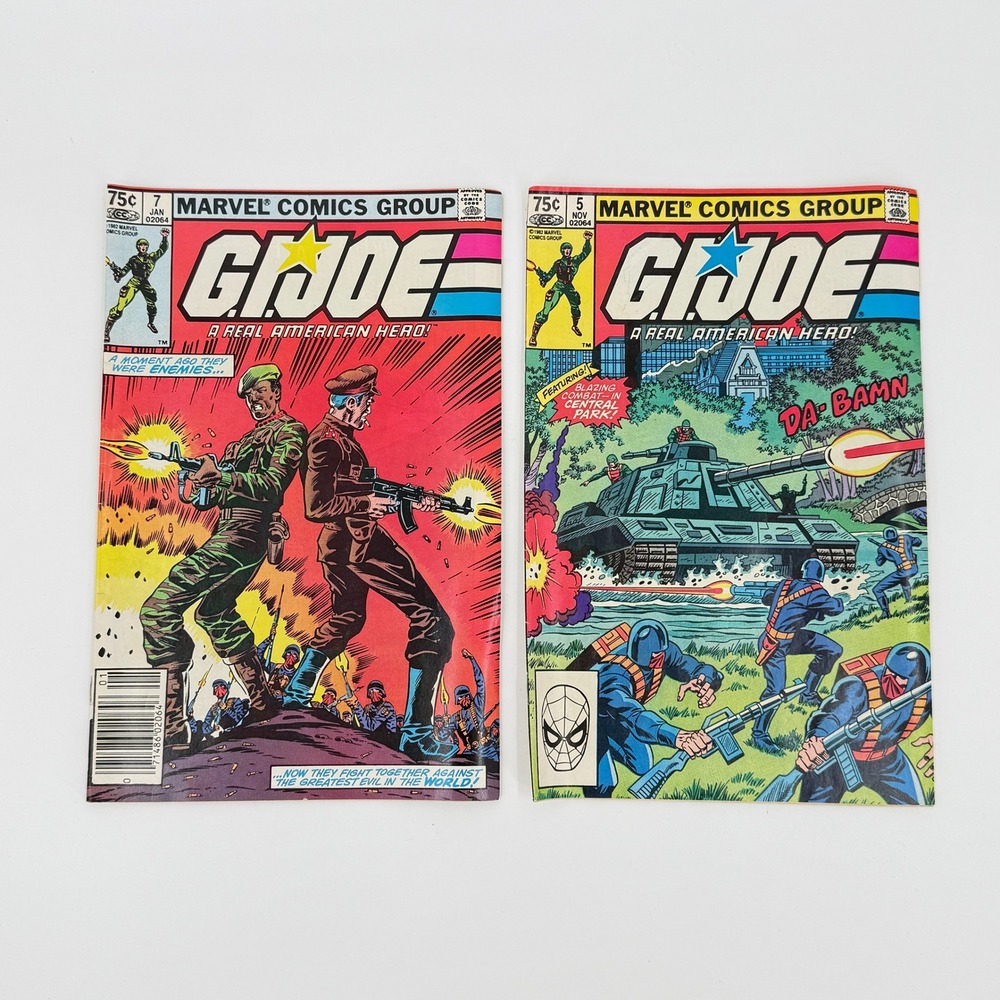 Marvel G.I. Joe A Real American Hero #5 #7 1982 1983 Newsstand Comic Book Lot